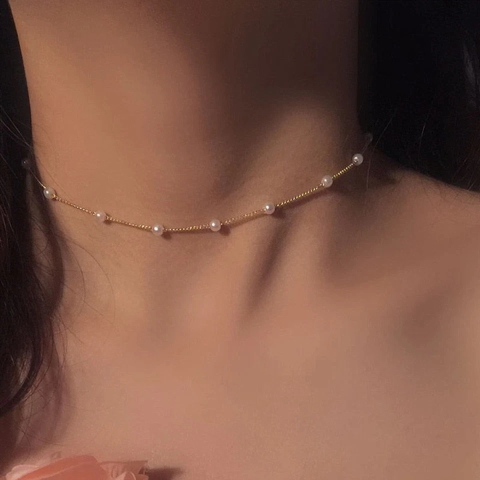 Fashion Pearl Chain Necklace Women Weddings Charm Party Jewlery Gift - Image 2
